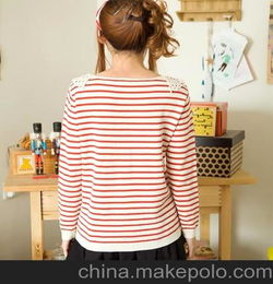 厂家直销 春季新款 韩版女装甜美条纹针织打底T恤0121 女式针织衫